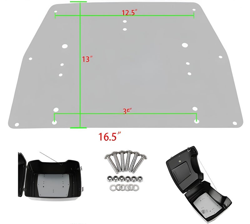 TCMI Tour Pack Pack Trunk Base Plate Inner Reinforcement Metal Plate Fit for Harley Davidson Touring Models FLT FLHT FLHTCU FLHRC Road King Street Glide Road Glide Electra Glide Ultra-Classic 1993-2013 - Image 2